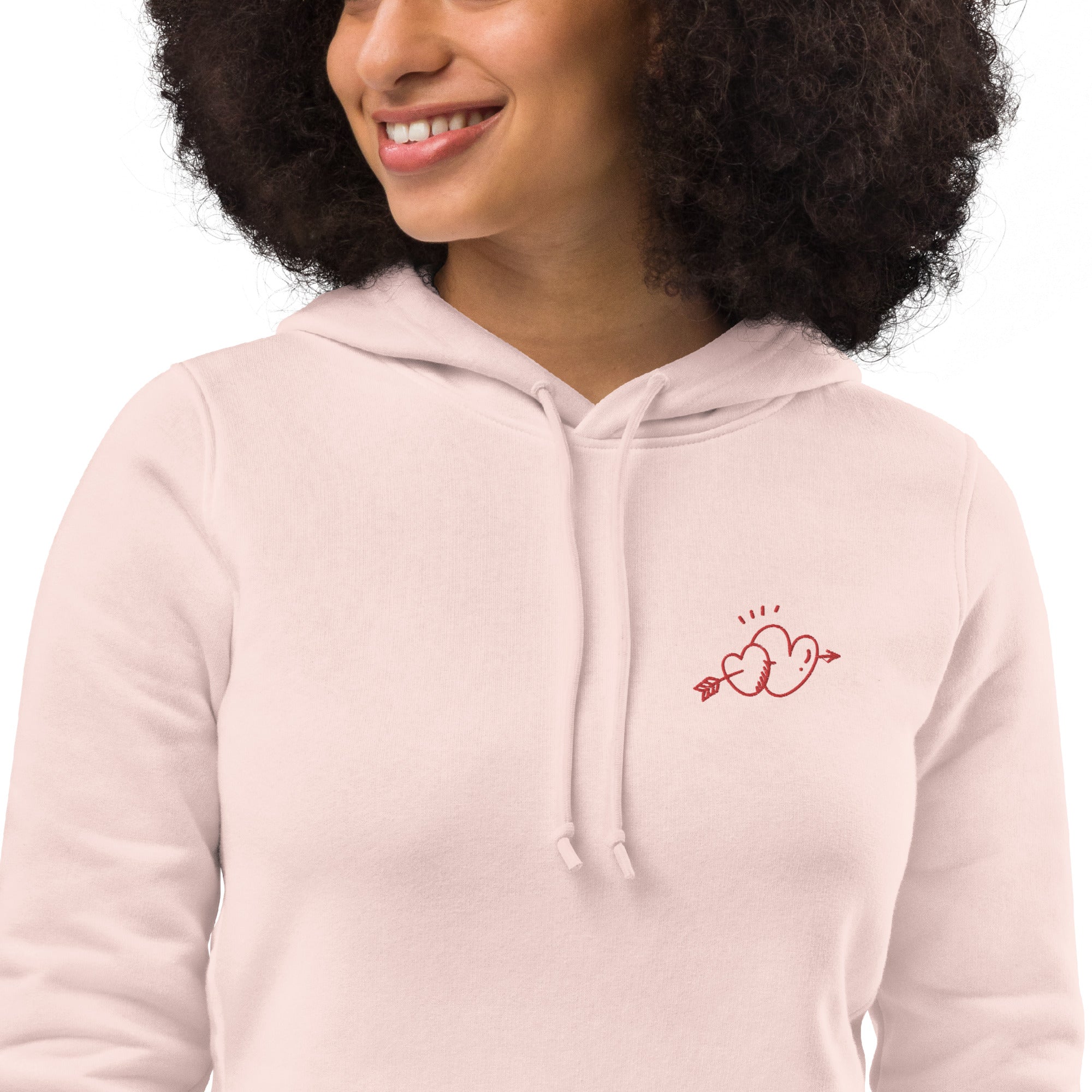 Sweat à capuche ajusté écologique pour femme brodé